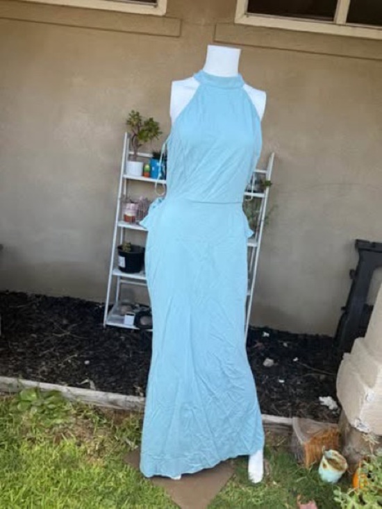 Fashion Nova Dresses & Skirts - Fashion Nova Light Blue Halter Maxi Dress